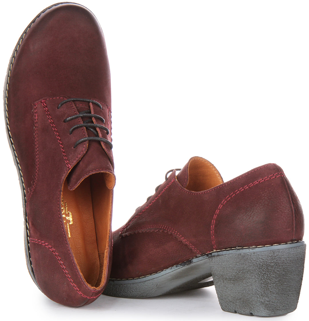 JUSTINREESS Eliza Scarpe Oxford con tacco medio in pelle scamosciata allacciate da donna in bordo