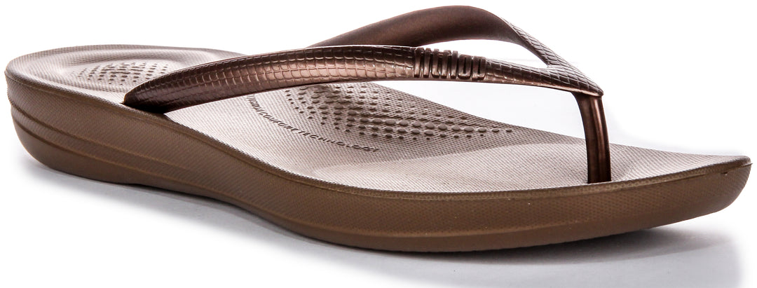 Fitflop Iqushion Ergonomic In Bronze For Women