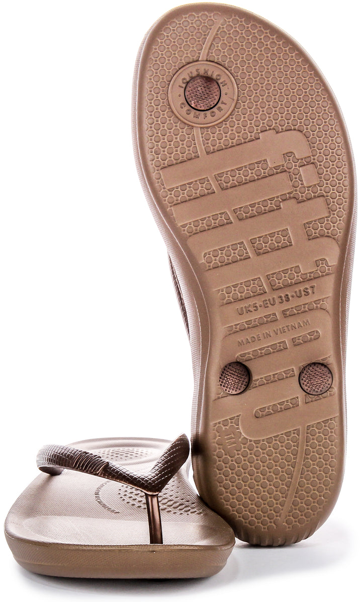 Fitflop Iqushion Ergonomic In Bronze For Women