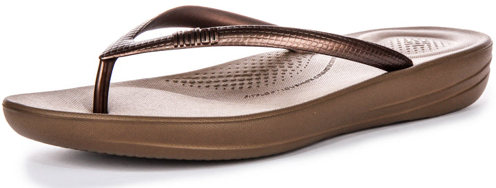 Fitflop Iqushion Ergonomic In Bronze For Women