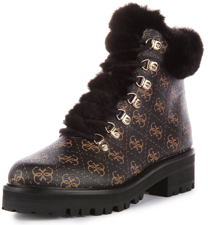 Guess Issa Ankle Boots In Brown For Women