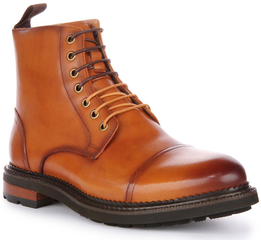 Justinreess England Kingston Ankle Boots In Brown For Men