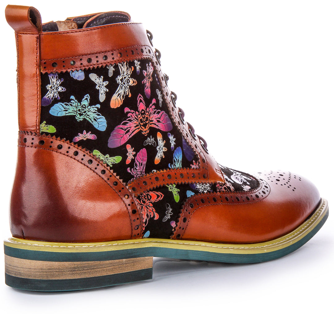 Justinreess England Hi Kennedy In Brown For Men | Brogue Boot – 4feetshoes