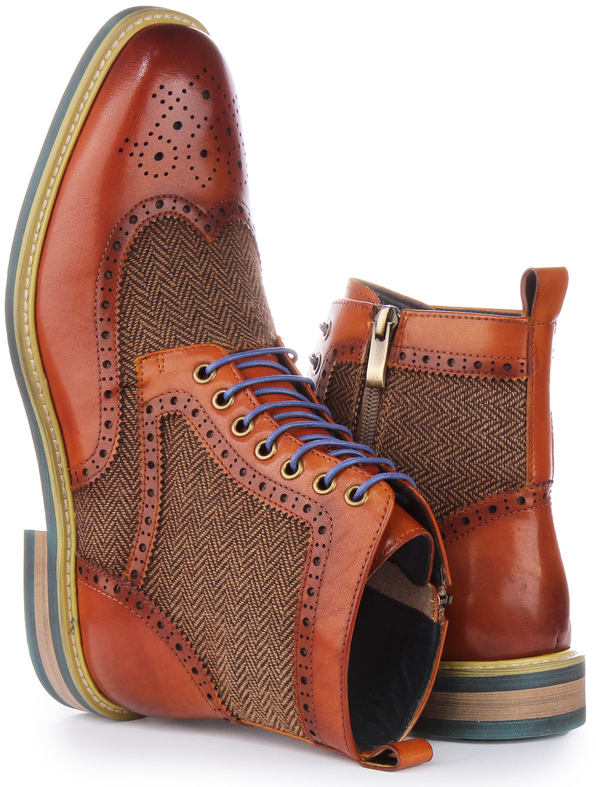 Justinreess England Hi Kennedy In Brown For Men | Tweed Boots – 4feetshoes