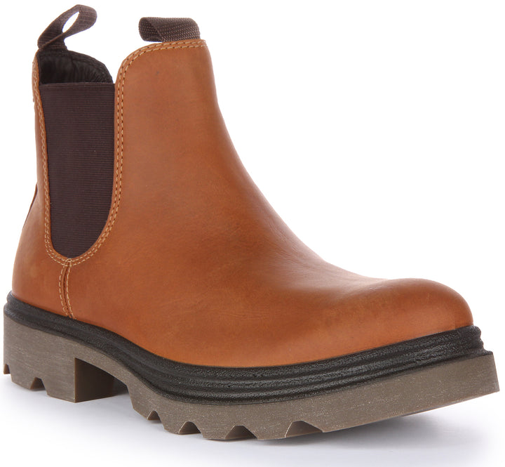 Ecco Grainer M Bottines Chelsea en cuir pour hommes en brun