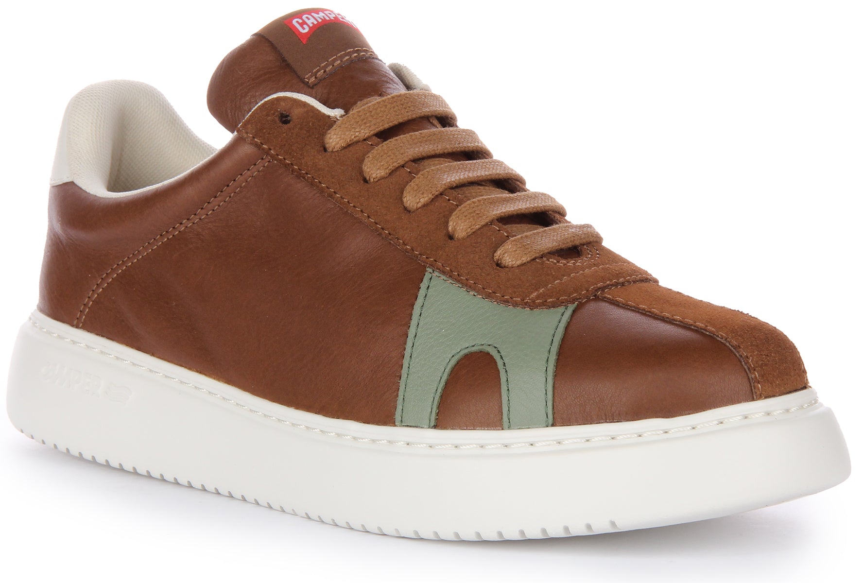 CAMPER TWINS ライトニナシリーズ　ダークブラウン Camper Twins In Brown | Non Dyed Lace Up Casual Leather Trainer