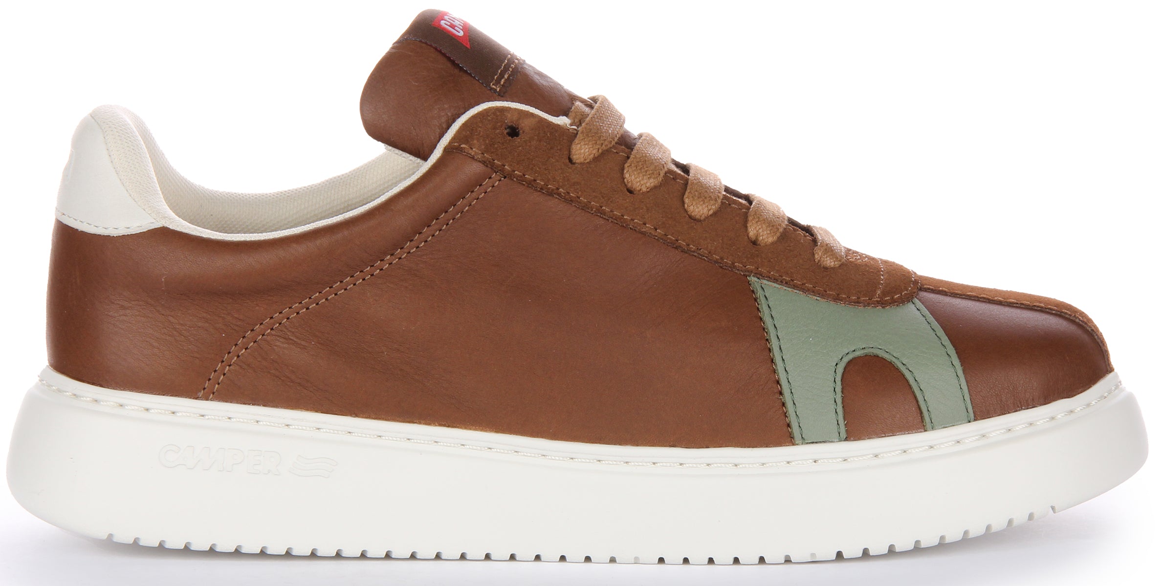 Camper Twins In Brown | Non Dyed Lace Up Casual Leather Trainer