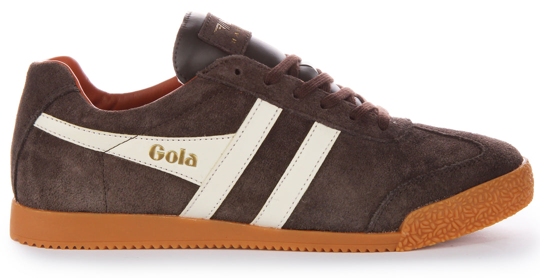 Gola Classics Low Pro, scarpe da ginnastica retrò 1968 in suede e pelle per uomini, marroni