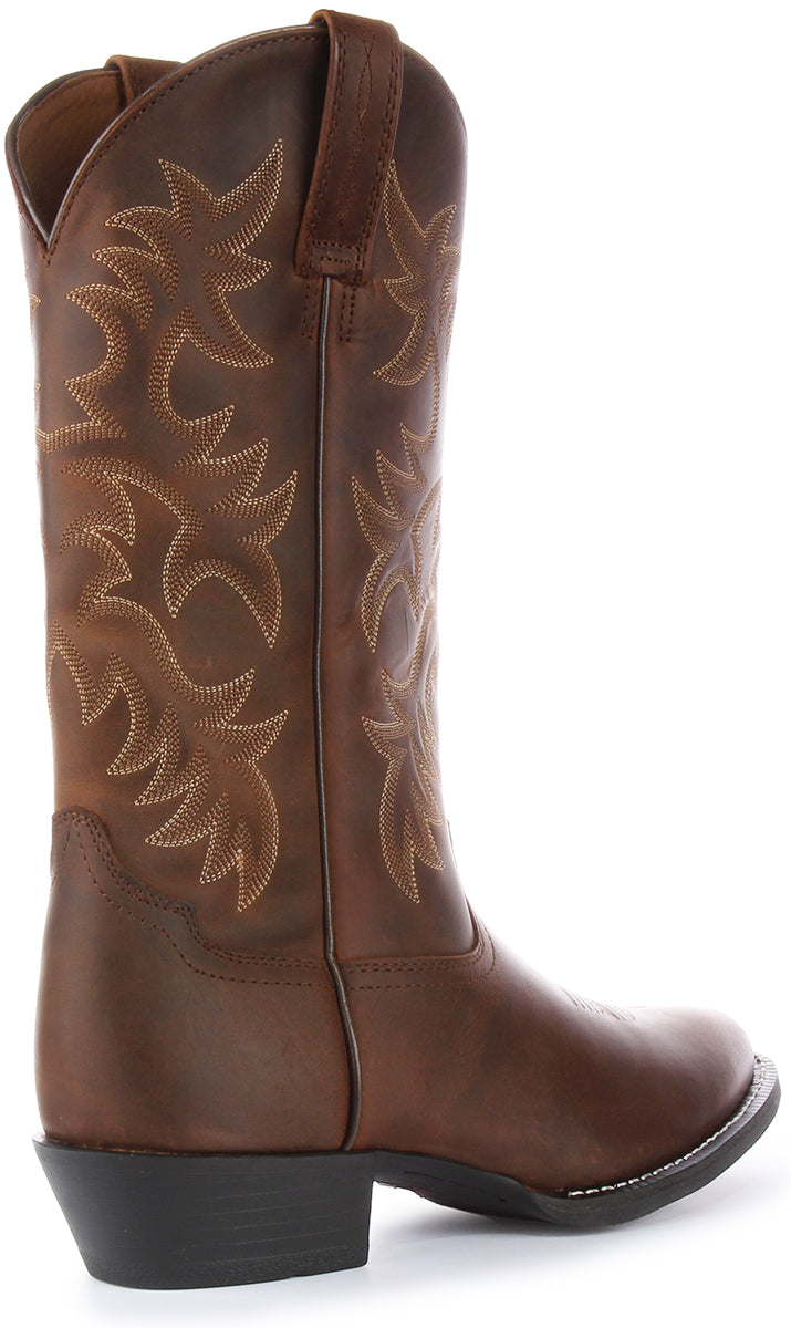 Ariat Brown Heritage 6 Row Stitching R Toe Western Stivaletti Alti in Pelle da Uomo