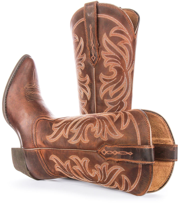 Ariat Heritage J Toe Cowboy Boot In Brown For Women