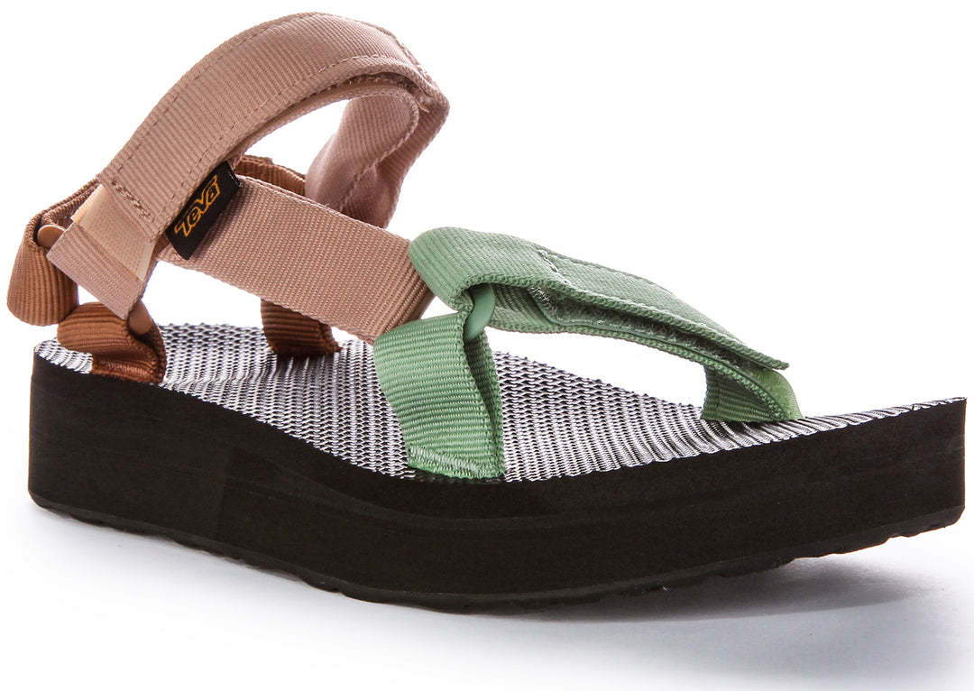 Teva Midform Universial In Brown For Women Velcro Strap Sandals
