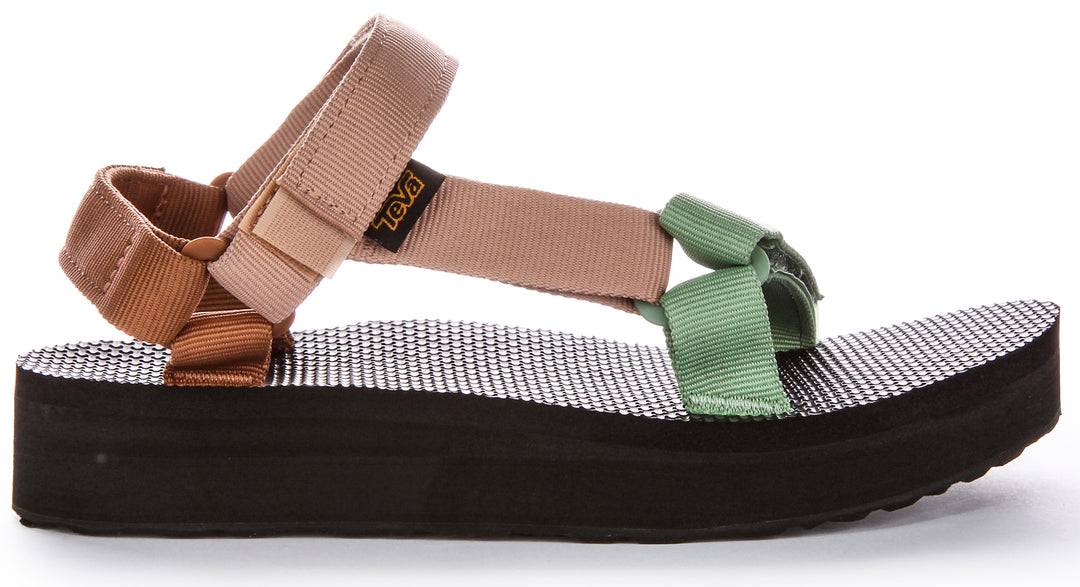 Teva Midform Universial In Brown For Women Velcro Strap Sandals