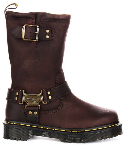 Dr Martens Anistone Hi In Brown For Women Tall Biker Boots