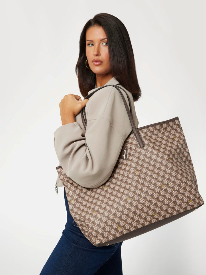 Guess G Wave Geometric Shopper Bag In Brown for Women