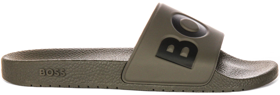 Boss Aryeh Slide In Olive Black For Men