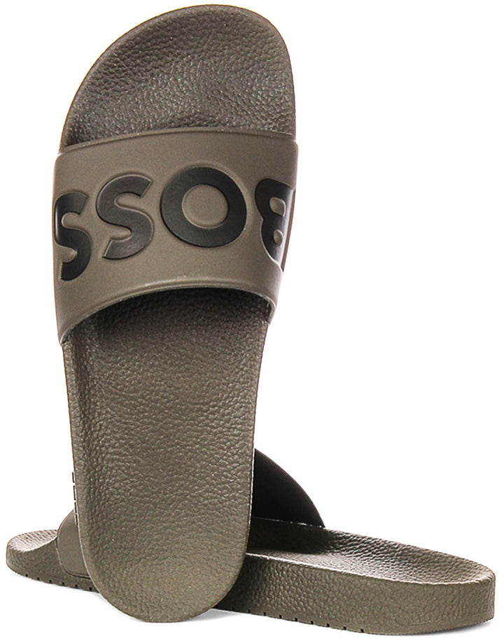Boss Aryeh Slide In Olive Black For Men