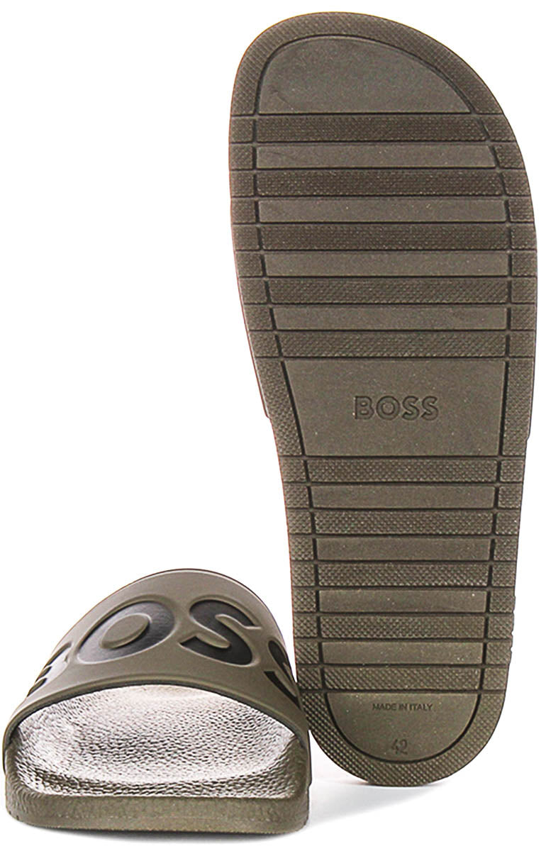 Boss Aryeh Slide In Olive Black For Men