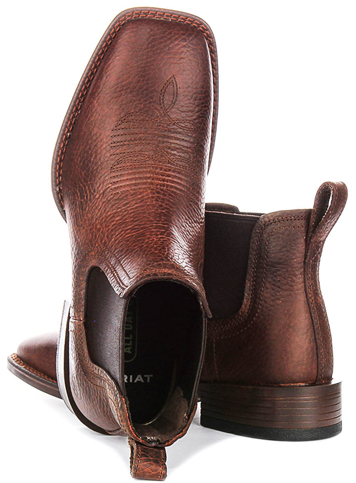 Ariat Booker Ultra Chelsea Boots In Brown For Men