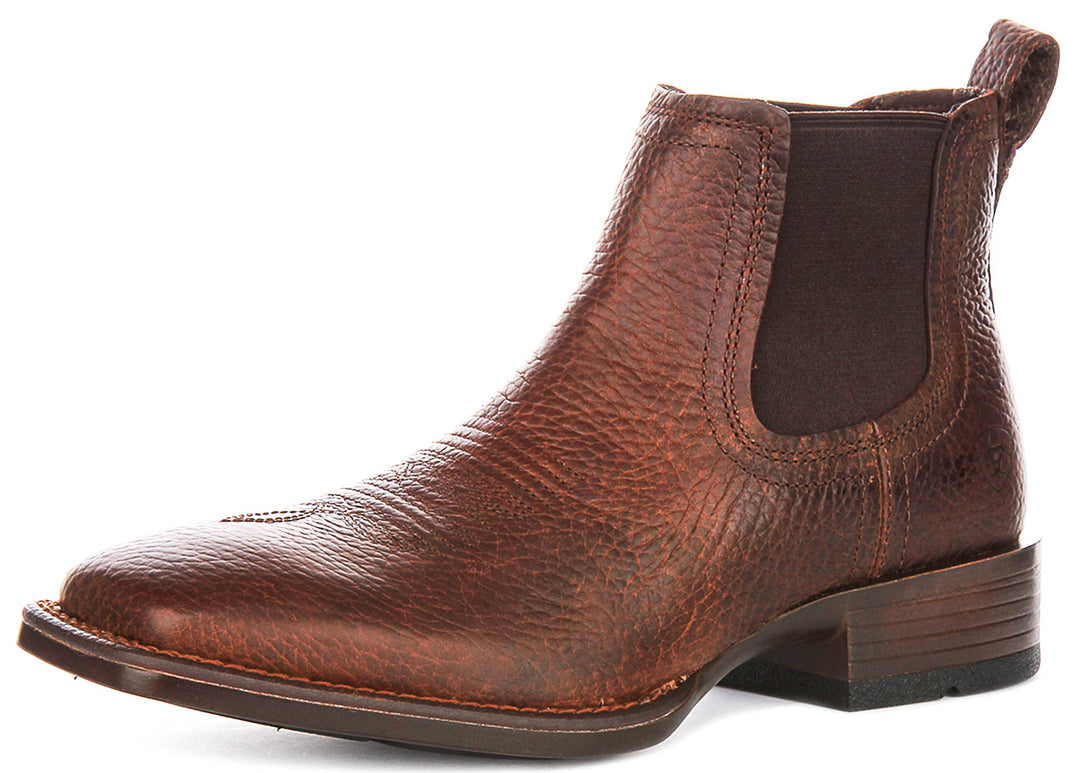 Ariat Booker Ultra Chelsea Boots In Brown For Men