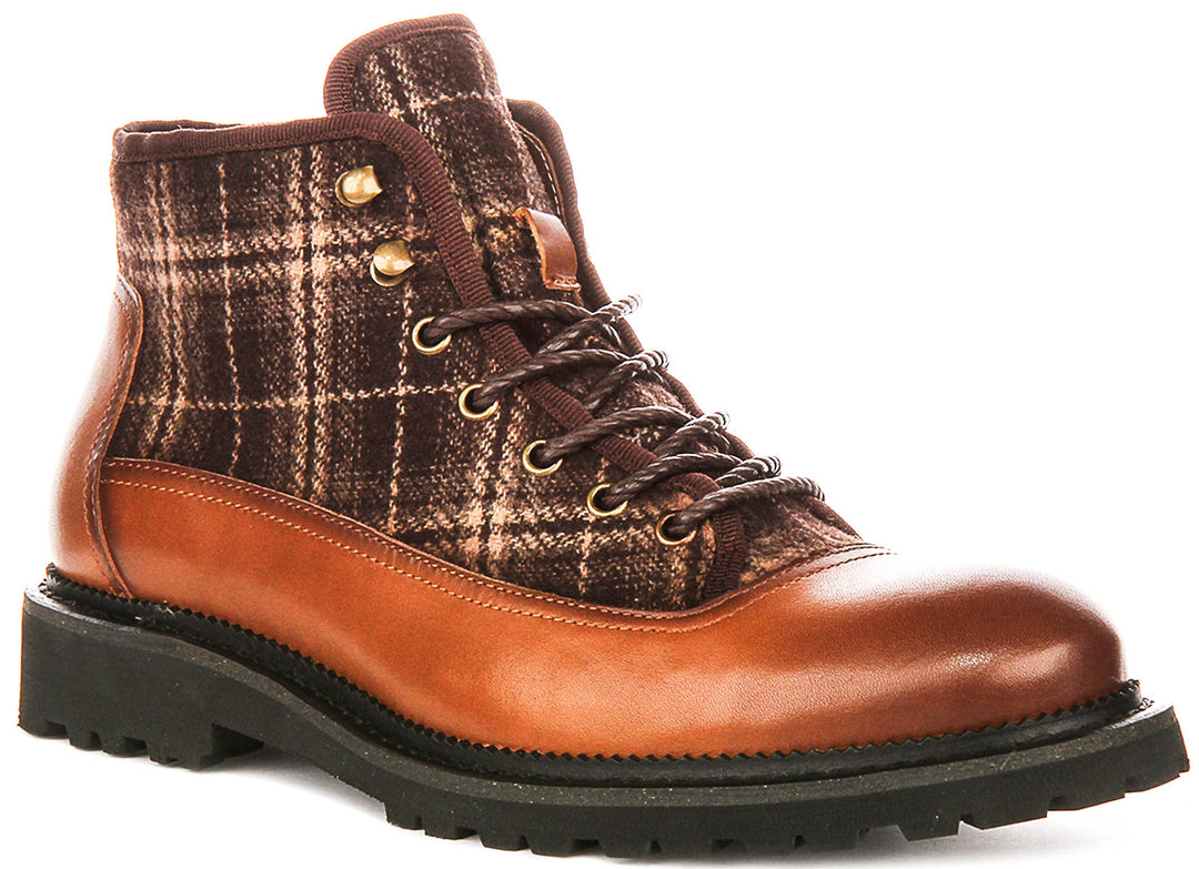 Justinreess England Weston In Brown Check For Men