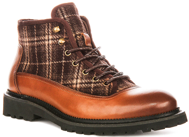 Justinreess England Weston In Brown Check For Men