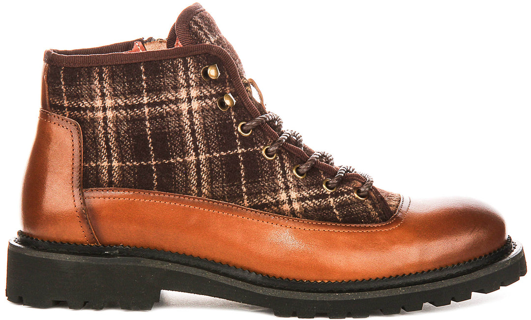 Justinreess England Weston In Brown Check For Men