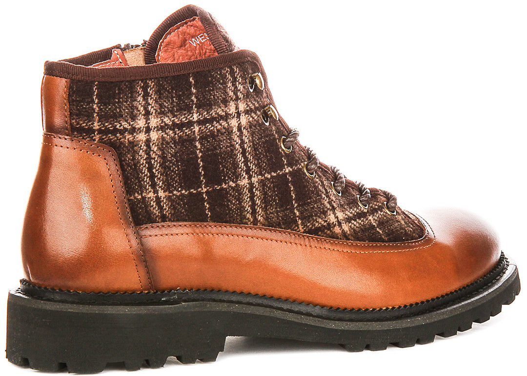 Justinreess England Weston In Brown Check For Men