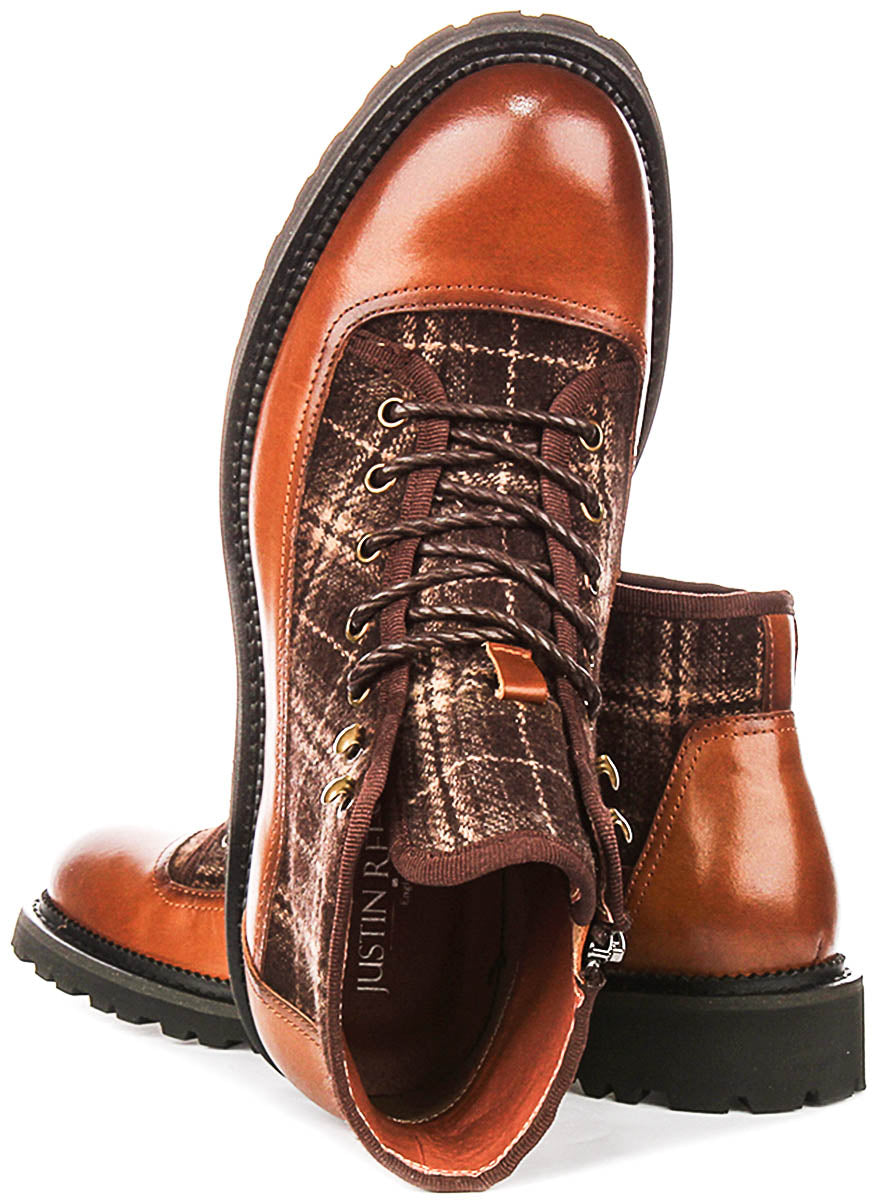 Justinreess England Weston In Brown Check For Men