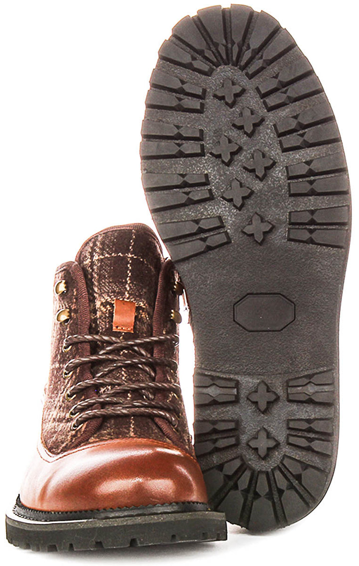 Justinreess England Weston In Brown Check For Men