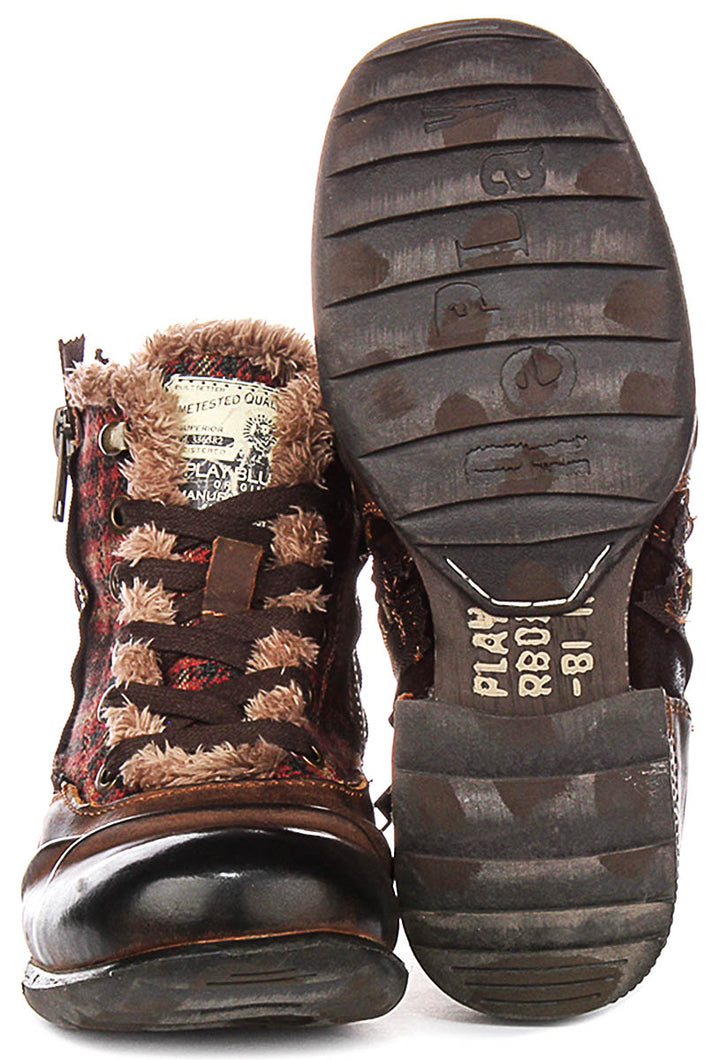 Replay Grip Ltd Check Fur Lined In Brown For Men