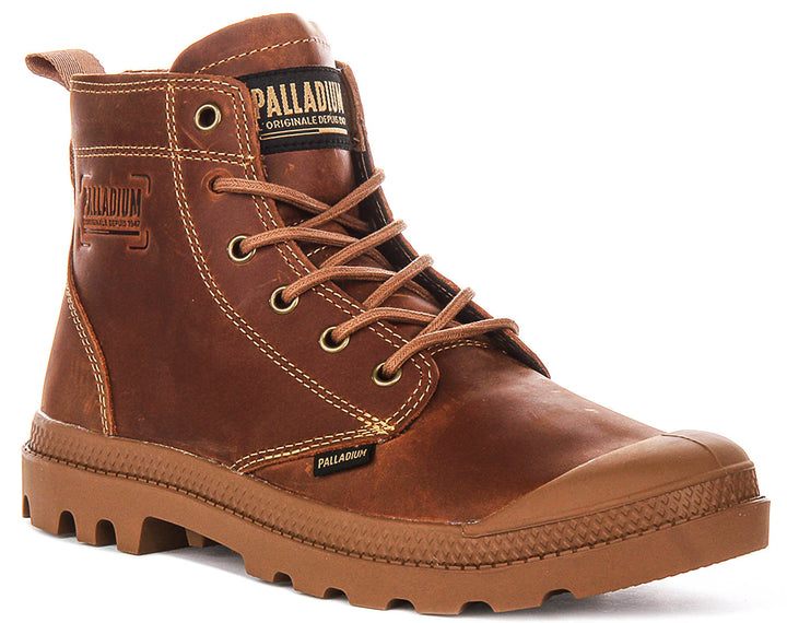 Palladium Pampa Zip Leather In Brown Boots