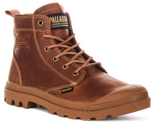 Palladium Pampa Zip Leather In Brown Boots