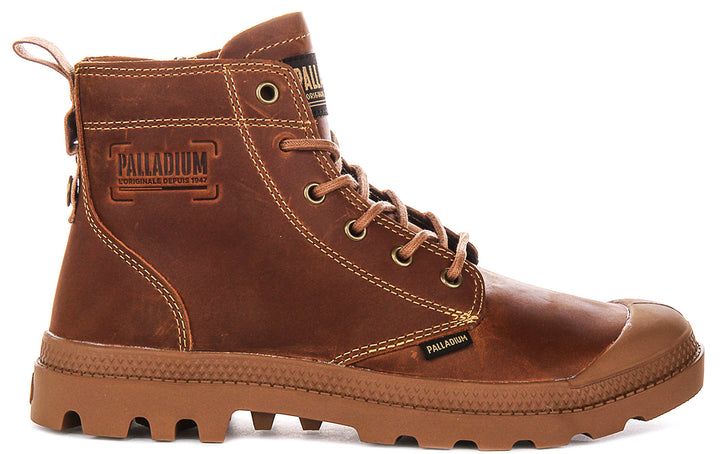 Palladium Pampa Zip Leather In Brown Boots