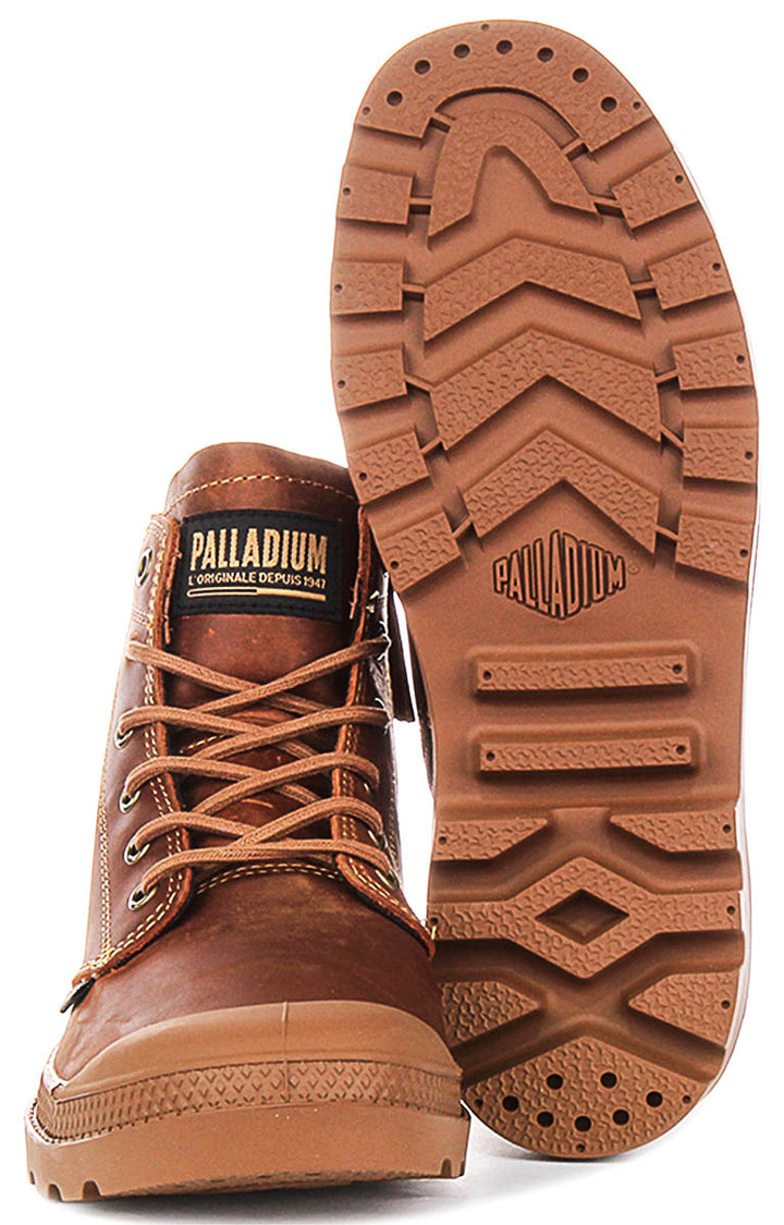 Palladium Pampa Zip Leather In Brown Boots