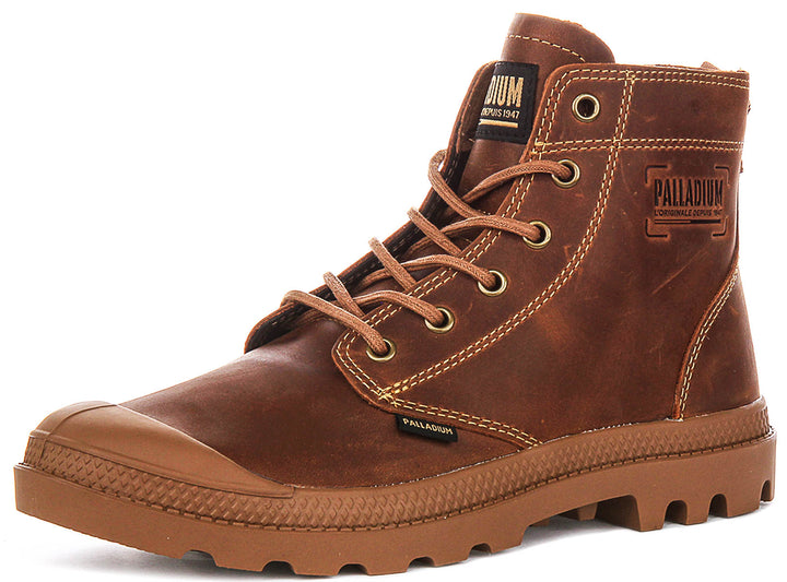 Palladium Pampa Zip Leather In Brown Boots