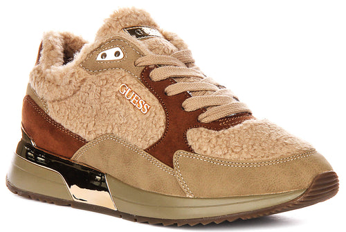 Guess Moxea17 Fur in Brown Beige For Women