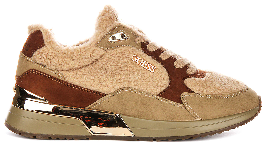 Guess Moxea17 Fur in Brown Beige For Women