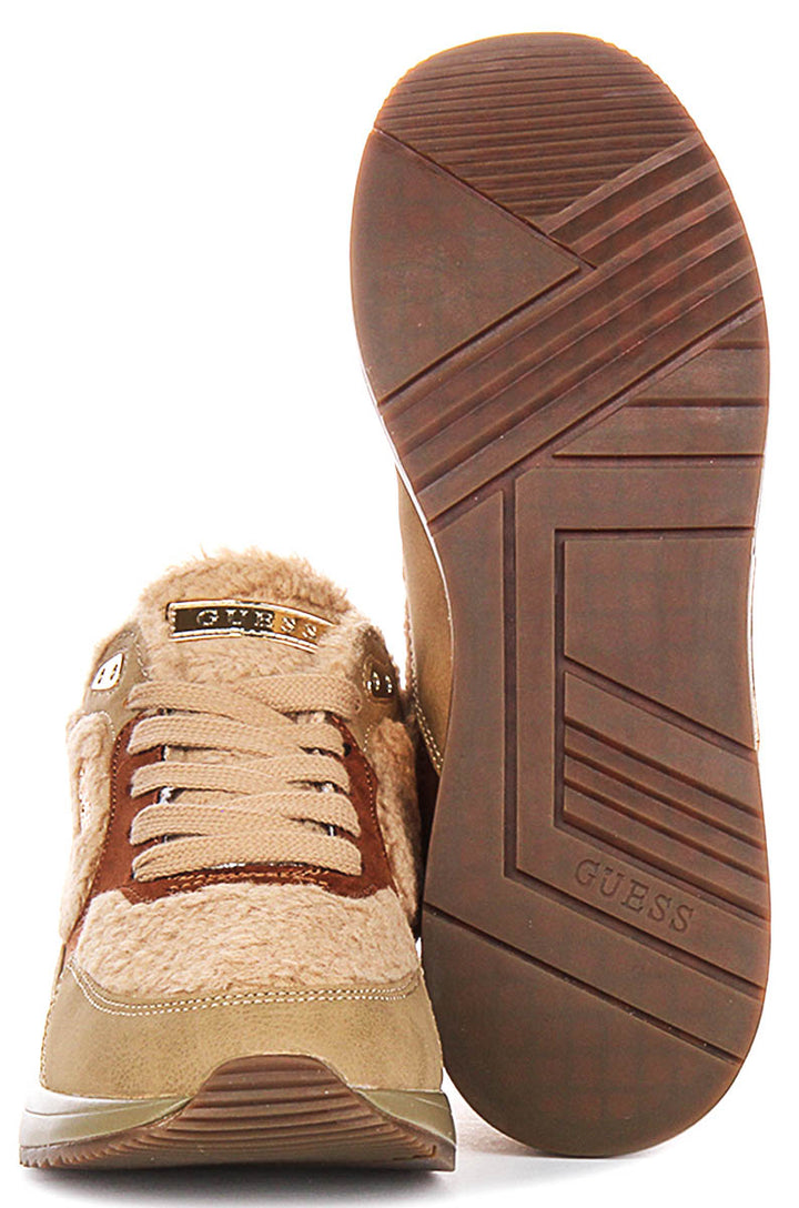 Guess Moxea17 Fur in Brown Beige For Women