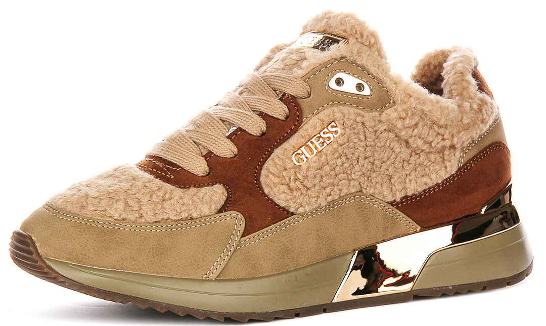 Guess Moxea17 Fur in Brown Beige For Women