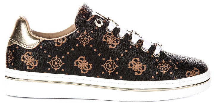 Guess STASEY3 Sneaker Peony Print In Brown For Women