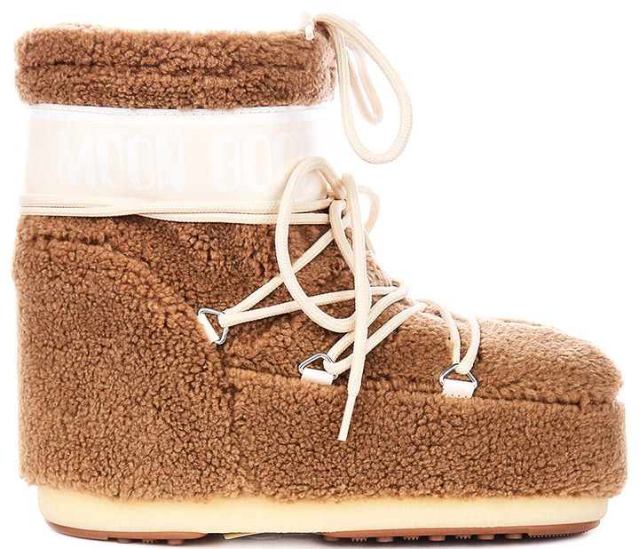 Moon Boot Icon Low Fleece In Brown For Women