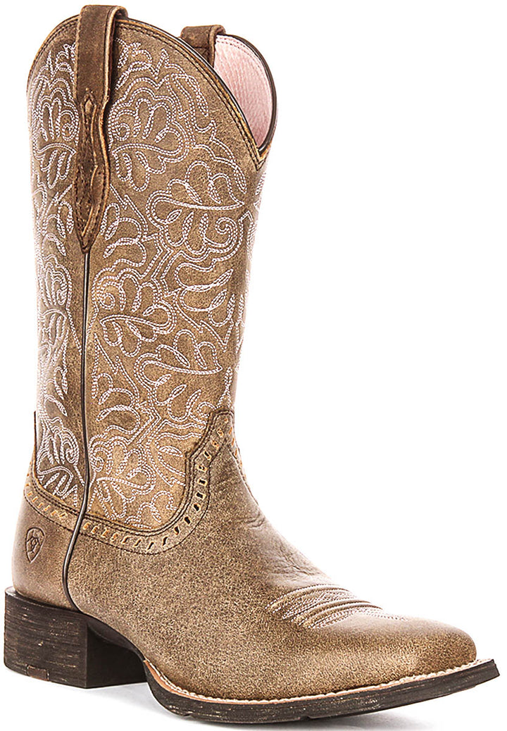 Ariat Round Up Remuda In Brown Pink For Women