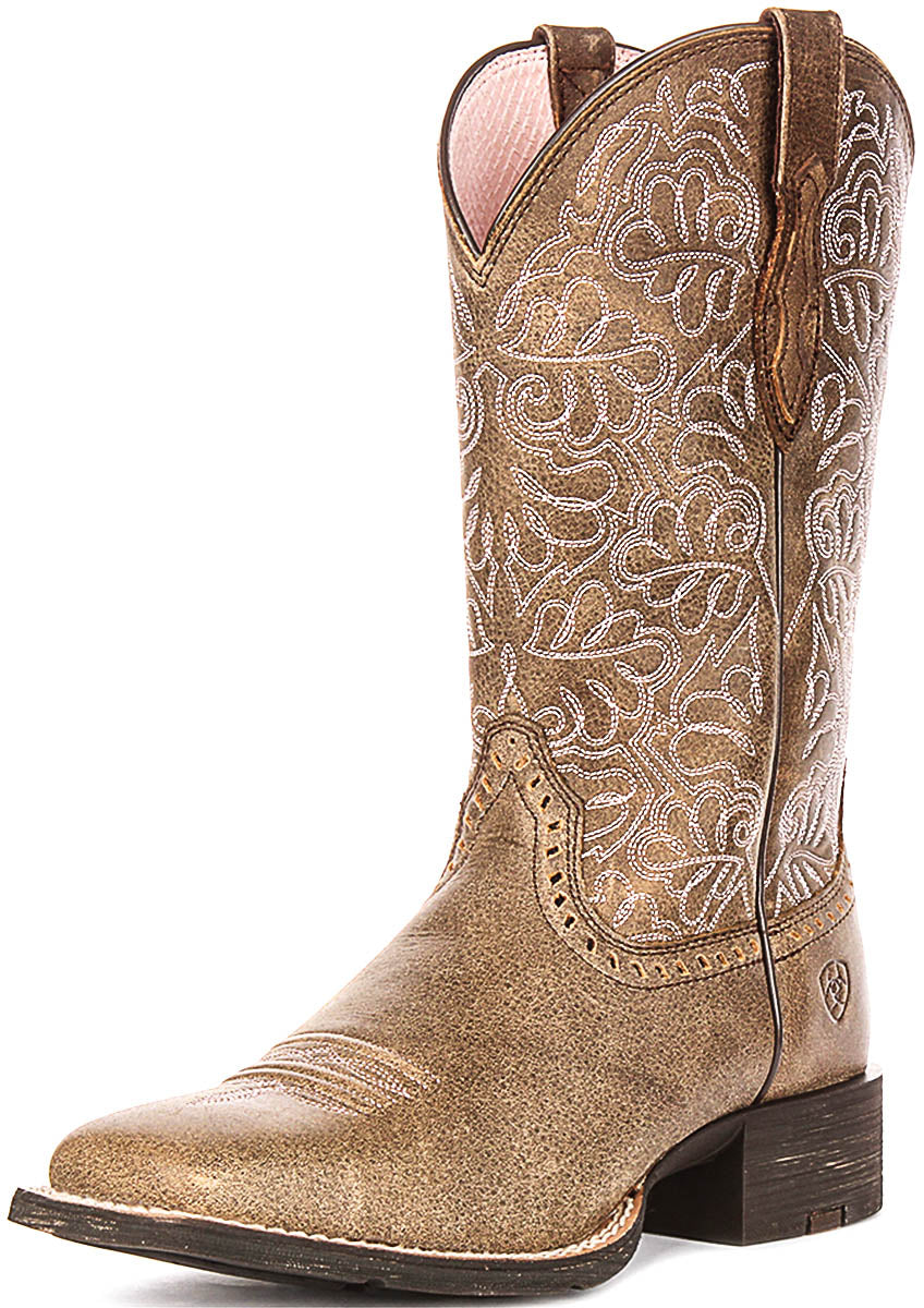 Ariat Round Up Remuda In Brown Pink For Women