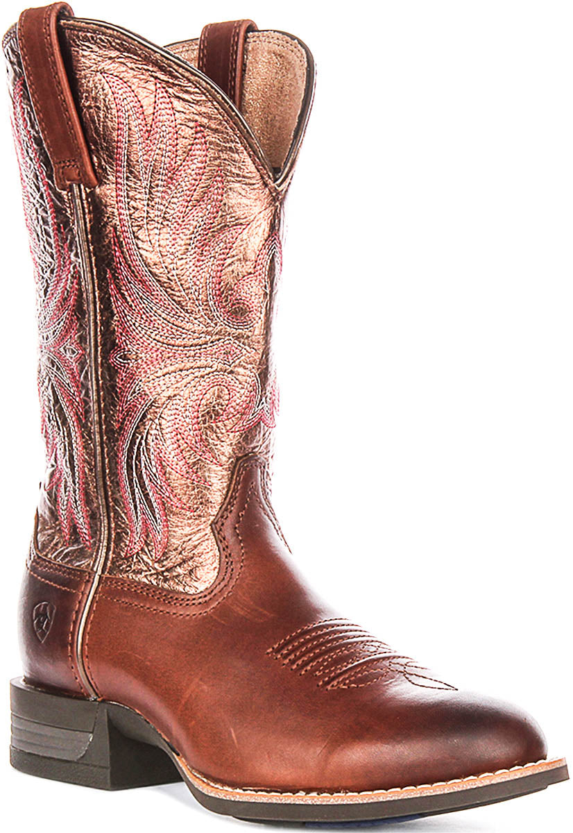 Ariat Ranahan Western Boot In Brown For Women | Round Toe Cowboy Boot ...
