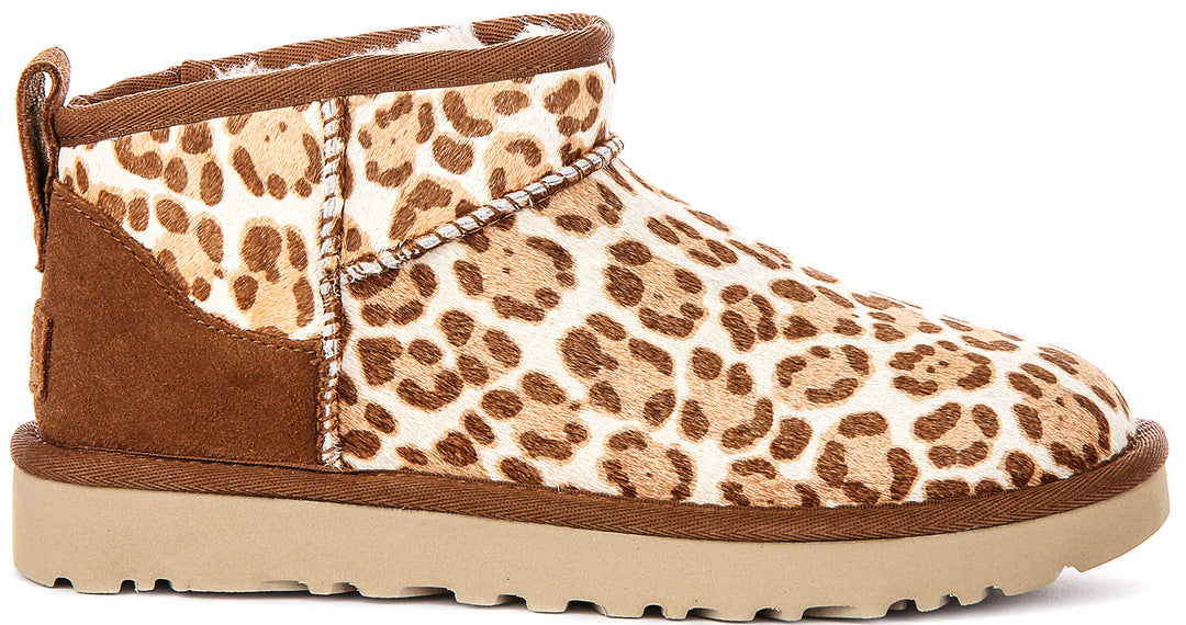Ugg Australia Classic Ultra Mini In Brown Leopard For Women