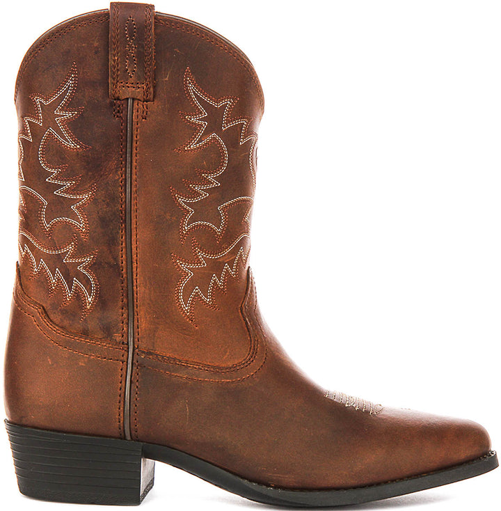 Ariat Heritage R Toe In Brown For Juniors