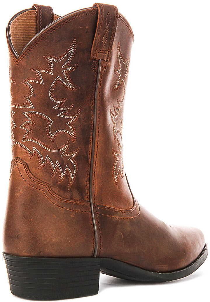 Ariat Heritage R Toe In Brown For Juniors