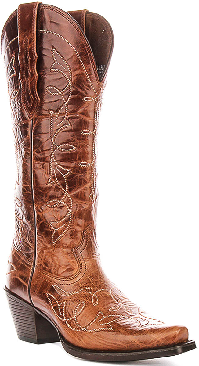 Ariat Heritage D Toe Cowboy Boot In Brown For Women
