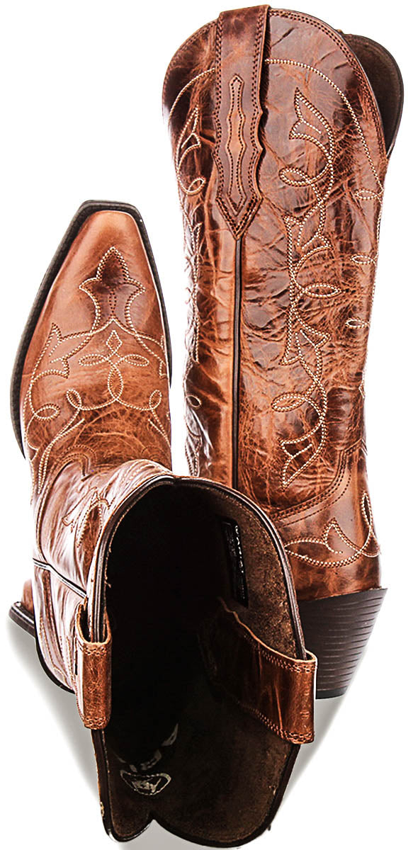 Ariat Heritage D Toe Cowboy Boot In Brown For Women
