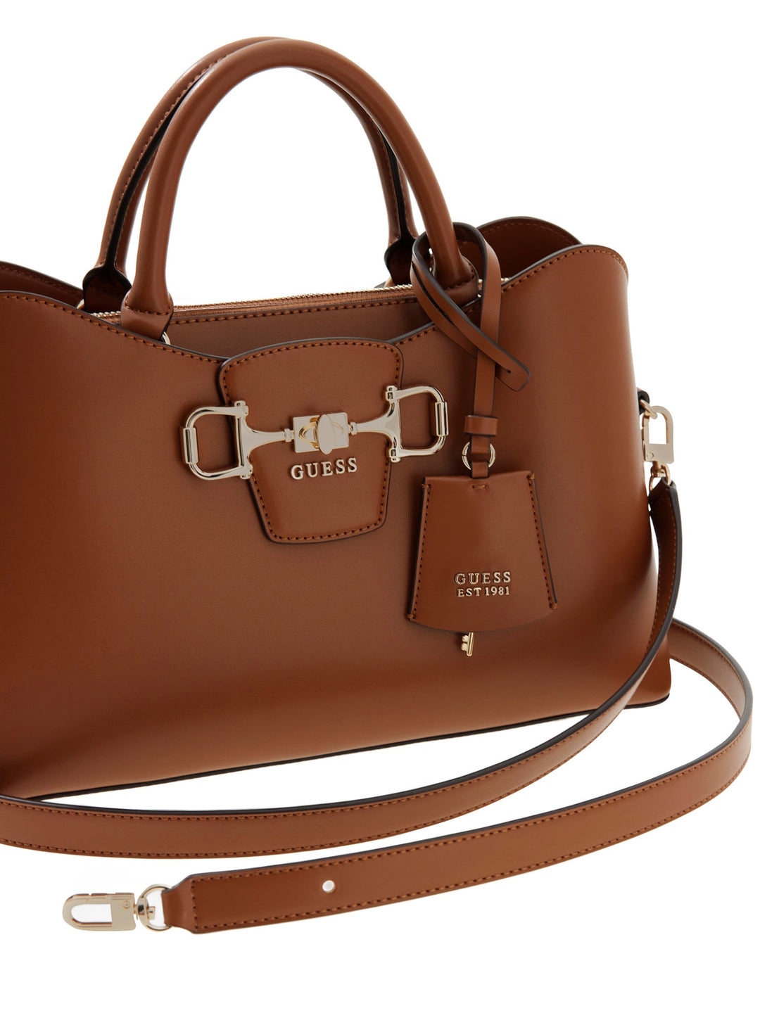 Guess Janie Logo Handbag In Brown For Women
